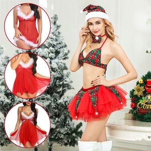 ชุดชั้นในสุดเซ็กซี่ชุดชั้นในลายคริสต์มาสหมวกลายสก็อตของผู้หญิงชุดชั้นในลายสก๊อตชุดชั้นในสายหนังผูกโบว์ลูกไม้ชุดชั้นในชุดชั้นในกระตุ้นความรู้สึกของผู้หญิงชุดนอนเครื่องแต่งกายอีโรติก - Product Image 5
