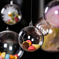 Boules de Noël en acrylique transparentes creuses de 5 à 12 cm pour la vente en gros, décorations suspendues rondes