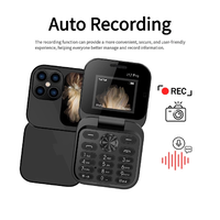 Teléfono Móvil I17 Pro Mini con Función Flip, Doble SIM, Teclado Físico, Diseño Plegable Retro Compacto, Apto para Personas Mayores, Fácil de Usar
