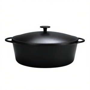KARL KRGER Rustika Goose Roaster 7.5 L Oval <b>Cast</b> Iron Enamel Roasting <b>Pan</b> With Lid - Product Image 3