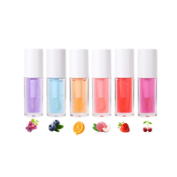 Cosmétiques Bio Marque Blanche, Baume Gloss Repulpant pour les Lèvres Pêche, Haute Brillance, Résistant à l'Eau, Vegan, Fruité, Rose Transparent, Minéral, avec Grand Pinceau