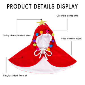 Fabricante al por mayor de Navidad rojo verde gato perro capa ropa - Product Image 2