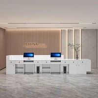 Bureaux de réception en cuir laqué de style industriel haut de gamme pour bureau, hôtel, hall d'entrée, club-house, usage commercial