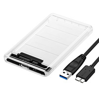 Estuche HDD SSD transparente de 2,5 pulgadas SATA III USB 3,0 HDD externo móvil para PC portátil ()