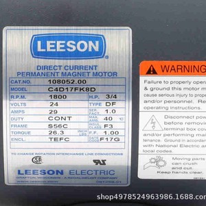 มอเตอร์ไฟฟ้ากระแสตรง Leeson รุ่น 108052.00 C4D17FK8D แม่เหล็กถาวร สำหรับใช้งานในอุตสาหกรรม - Product Image 2