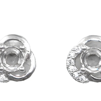 Boucles d'oreilles clous tendance minimalistes et élégantes en argent sterling 925 plaqué or, entrelacées, pour femme, avec double boucle et zircon cubique