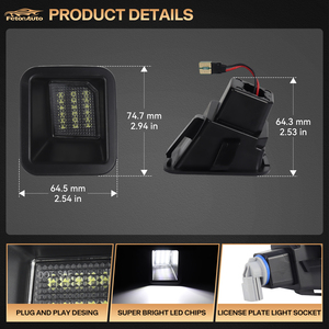 Convertidor de lámpara de matrícula LED blanca para FORD F250 F350 F450 Super Duty XL XLT LARIATKING <span class=keywords><strong>RANCH</strong></span> HC3Z13550 luces traseras de etiqueta NUEVO - Product Image 4