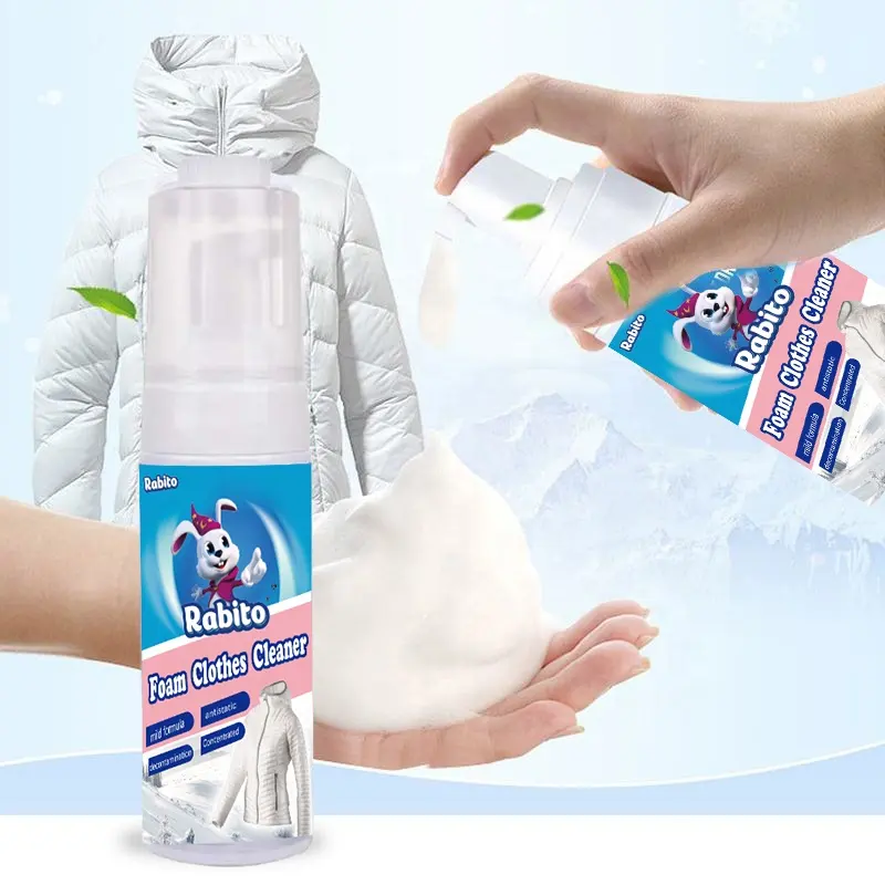 14 Years Manufacturer Wholesale Down Jacket Dry Cleaner Disposable Foam Cleaning Spray Washing Oily Destain Foam Clothes Cleaner