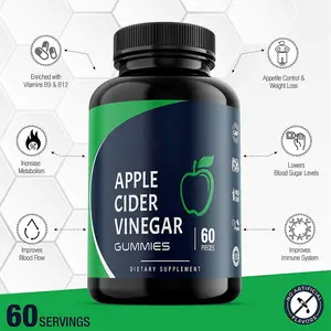 2022 Hot Mother Pectin Halal Keto Sample Apple Cider Vinegar Gummies Helps Slimming And Detoxify