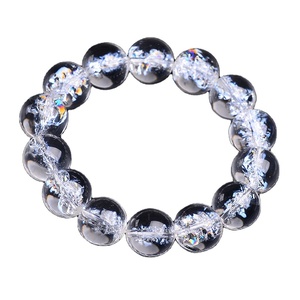 Wholesale Natural Crystal Round Beads Gemstone <strong>Clear</strong> Fire and Ice <strong>Quartz</strong> Crystal <strong>Bracelet</strong> - Product Image 1