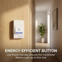 Timbre Inalámbrico Moderno, Sonnette Sans Fil, Receptor Enchufable con Batería, Timbre Inalámbrico para Hotel/Apartamento, Timbre con Cable