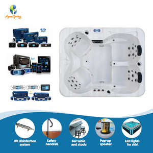 Aquaspring điều khiển máy tính 29 cái máy bay phản lực và 4 người bồn tắm nước nóng và jacuzzier ngoài trời bồn tắm Spa với 15 Led đèn đầy màu sắc - Product Image 2