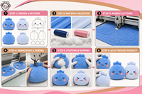 Boneka Slime Custom Dua Warna Lembut Empuk Hewan Boneka Kawaii Grosir Hadiah Anak MOQ Rendah