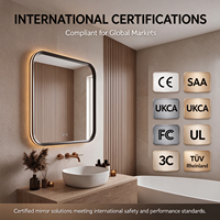 Miroir intelligent moderne de luxe pour salle de bain, anti-buée, rétroéclairé par LED, avec cadre en alliage d'aluminium, pour la décoration de villas et d'hôtels