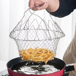 Panier de friteuse pliable multifonctionnel en acier inoxydable pour frites, ustensile de cuisine, vente en gros - Product Image 5
