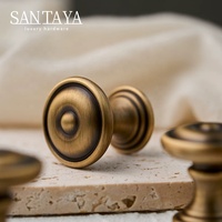 Poignées Santaya en laiton brossé antique massif, poignées de meubles de cuisine, boutons de tiroir de chambre à coucher, poignée de meuble en bronze