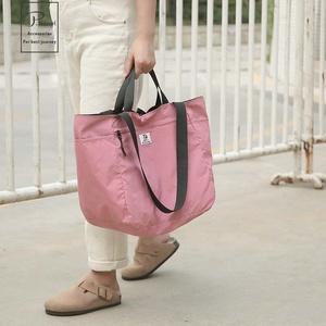 Unisex Nylon Duffel Bag <b>25L</b> Zipper Closure Soft Handle Minimalist Style Travel Camping Hiking Foldable <b>Backpack</b> - Product Image 5
