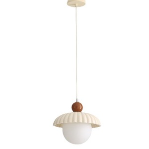 Luminaire suspendu de taille moyenne de style scandinave minimaliste moderne, style français, beige, pour couloir, entrée, éclairage de couloir - Product Image 3
