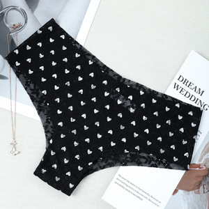 Nouvelle Collection : Culottes Femme Confortables en Dentelle Imprimée Multicolore, Couleur Unie Nude, Motifs Floraux et Lettres, Sexy - Product Image 4