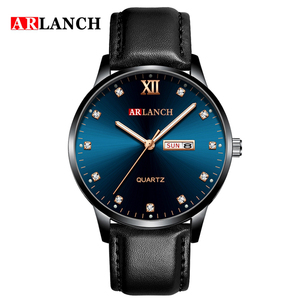 Versatile Mens Everyday Watch Black Leather Strap Rose Gold Tone Hands Date Window Quartz Wristwatch - Product Image 2