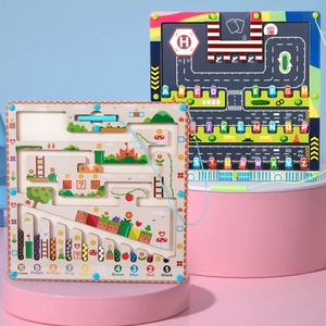 Jouet éducatif précoce en bois, labyrinthe magnétique de classification des couleurs unisexe, jouet de tri de billes, labyrinthe à balles - Product Image 3