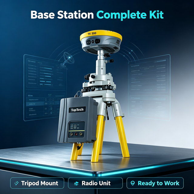 Field Survey Toptech TK-300 GNSS RTK Kit,Base & Rover Station,1408 Satellite Channels