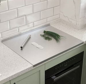 Taşınabilir çift taraflı mutfak kesme tahtası ev antibakteriyel yoğurma kurulu 1mm kalın paslanmaz çelik modeli paslanmaz - Product Image 3