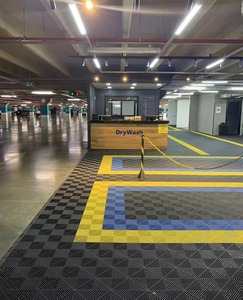 Easy to Install Lightweight yet Strong Grid Panels Chemical Resistant PP Interlocking Floor <b>Tiles</b> for Auto Repair Shop - Product Image 5