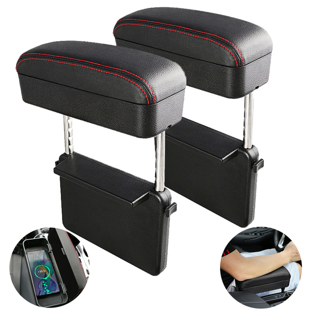 Rotatable Console Storage Box Wireless Charging Rechargeable Auto Arm Rest Universal Car Armrest With USB
