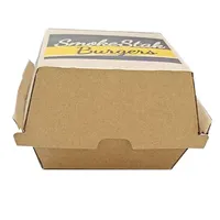 Boîte d'emballage pour la restauration rapide jetable personnalisée, respectueuse de l'environnement, recyclable, en papier kraft, pour les hamburgers