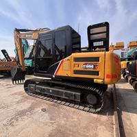 Excavatrice sur chenilles SANY SY135C d'occasion, marque chinoise, 13,5 tonnes, pelle hydraulique de seconde main pour travaux de terrassement et dragage de rivières, exportation