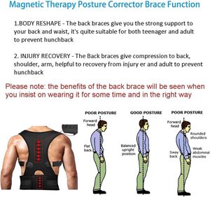 Support dorsal réglable ceinture de civière lisseur magnétique corps Posture correcteur épaule Posture correcteur - Product Image 4