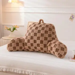 Cuscino da lettura cuscino da letto con schienale a cuneo cuscino a scacchiera supporto per la schiena per sedersi cuscino per dormire