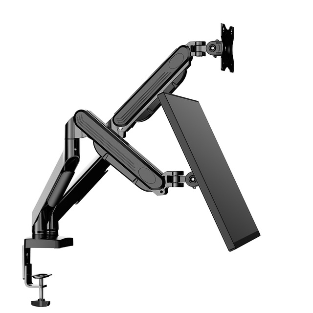 Dual Monitor Desk Mount for 10-32 Inch Screens Ergonomic Gas Spring Monitor Arm Stand with Cable Management Tilt Swivel Rotation