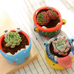3Dモンスターセラミックプランタービッグアイデザイン家の装飾石器ポット多肉植物サボテンと盆栽 - Product Image 5