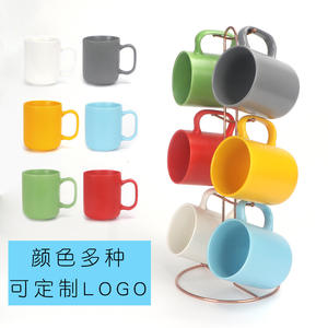 แก้วเซรามิกสไตล์เกาหลี สีพื้น ฐานกลม แก้วเดี่ยว ใช้เป็นของขวัญ สีแดง ขาว เหลือง เขียว เทา ฟ้า - Product Image 5