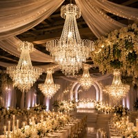 Lustre en cristal LED de luxe pour mariage, événements, salle de banquet, lampe suspendue au plafond, décorations, lustres de scène
