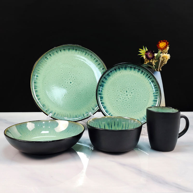 Green Angular Dinner Set Ceramic Morrisons Dinner Set Morrisons