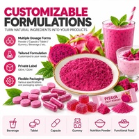 Poudre de fruit de pitaya Crownsea, colorant alimentaire végétal, marque privée pour les usines de fabrication de produits nutritionnels