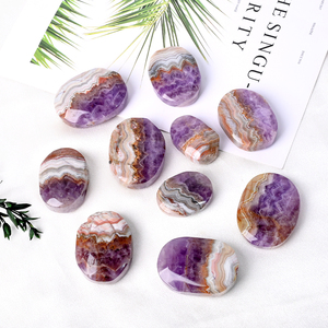 Vente en gros de blocs et cubes de pierres de paume en améthyste et agate, en pierres précieuses naturelles, écologiques, anti-stress et aux vertus curatives, pour la relaxation - Product Image 3