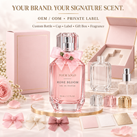 Flacon de parfum de luxe pour femme, vaporisateur à fine brume, au charme élégant et à l'odeur subtile, idéal pour le travail, les dîners et les soirées, aux notes de fleurs de pêcher et de rose champagne.