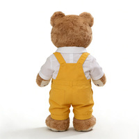 Ours en peluche personnalisé marron avec salopette – Jouet en peluche mignon et personnalisable