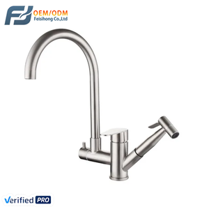 Grifo Monomando de Acero Inoxidable 304 FSH OEM con Rociador Extraíble de Rotación de 360 Grados para Fregadero de Cocina, Mezclador de Agua Fría/Caliente con Cerámica - Product Image 1