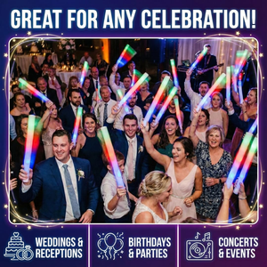 Custom <b>LED</b> Foam <b>Light</b> <b>Sticks</b> Batons Roman Tenei Design Wedding Birthdays Parties Concerts Festivals - Product Image 5