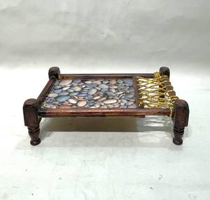 ถาดเสิร์ฟลายหินกรวด ถาดเสิร์ฟไม้ทำมือ ลวดลายธรรมชาติ ดีไซน์งานฝีมือแบบดั้งเดิม - Product Image 3