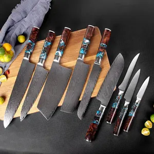 مجموعة سكاكين مطبخ مخصصة تكتيكية من الفولاذ المقاوم للصدأ