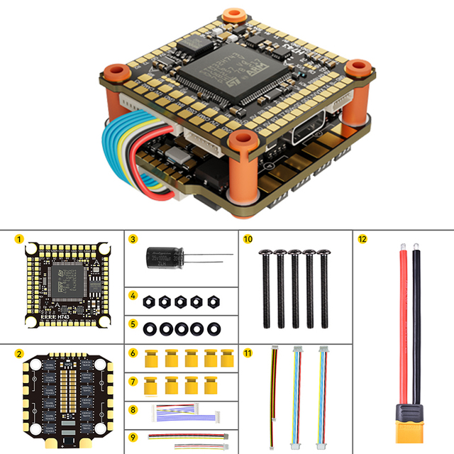 DAKEFPV H743 Flight Controller STM32H743 F7 FPV FC Dual ICM42688 Gyro &8 UARTs for Digital HD FPV Long Range Drone Builds
