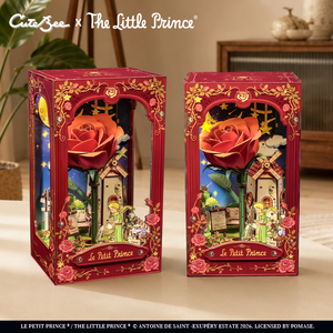 CuteBee Le Petit Prince - Kit de maison miniature DIY sous licence officielle - Mon unique rose avec éclairage LED - Product Image 1