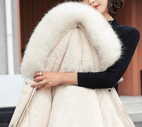 AIMINYZ Parkas longs à capuche de haute qualité pour femme, avec col en fourrure, vestes chaudes tendance, manteaux d'extérieur pour femme avec poches, vente en gros