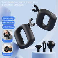 Pistolet de massage facial électrique 2 en 1 pour la relaxation musculaire Pistolet de massage facial pour brûler les graisses Anneau de massage des tissus profonds du dos avec ceinture vibrante